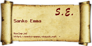 Sanko Emma névjegykártya